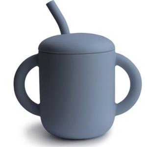 Mushie Mugg med Sugrör Silikon, Tradewinds produkt bild