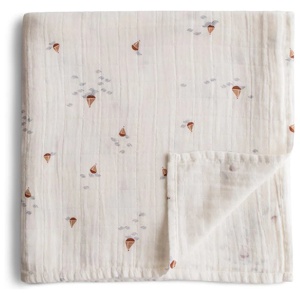 Mushie Linda Swaddle filt, Baby &amp; Småbarn Swaddle, Material: 100% ekologisk bomull, Förtvättad för mjukhet, Andas och håll bebisen varm och gosig (Boats) produkt bild