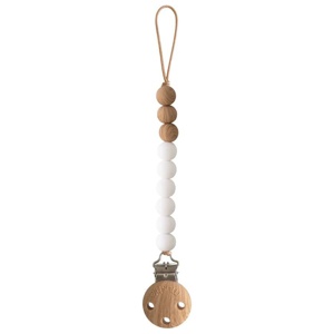 Mushie Pacifier Clip Eva White produkt bild