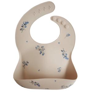 Mushie Silicone Bib Lilac Flowers produkt bild