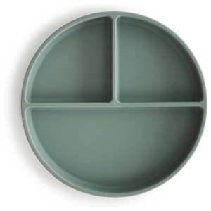 Mushie Silikontallrik med fack (Cambridge Blue) produkt bild