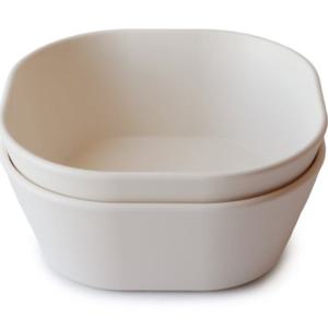 Mushie Skål Square, Ivory 2 st produkt bild