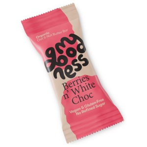 My Goodness Berries n’ White Choc Oat & Nut Butter Bar 30 g produktbilde