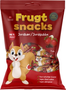 MyBite Frugt Snacks Jordbær 100 g produktbillede