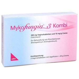 Mykofungin 3 Kombi 200mg Vaginaltabletten+ 10mg/g Creme 1 Packung Kombipackung Produktbild