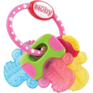 Nûby Teether IcyBite Keys bitring 3m+ (Pink/Blue/Yellow) produkt bild