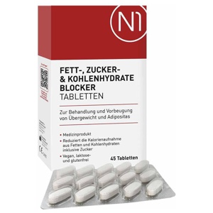N1 Fett- Zucker- & Kohlenhydrate Blocker Tabletten Produktbild