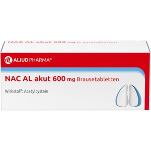 NAC AL akut 600 mg Brausetabletten zur Erleichterung des Abhustens bei erkältungsbedingter Bronchitis (Schleimlöser) Produktbild