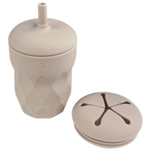 Najell Barnmugg Med Sugrör & Snacklock Dune Beige produkt bild