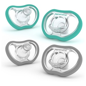 Nanobébé Active Flexy Napp Silikon Turkos/Grå 4 st produkt bild