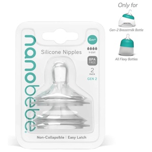 Nanobébé Dinapp 6m+ Y-Cut Anti-kolik 2 st produkt bild