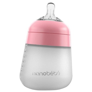 Nanobébé Flexy Silikonflaska Anti-kolik Rosa 270 ml produkt bild