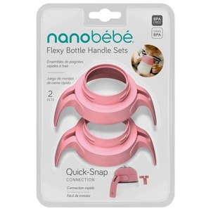 Nanobébé Handtag Flexy flaska 2-pack Rosa produkt bild
