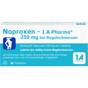 NAPROXEN-1A Pharma 250 mg b.Regelschmerzen Tabl. Produktbild
