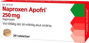 Naproxen Apofri 250 mg Naproxen, tablett, 20 st produkt bild