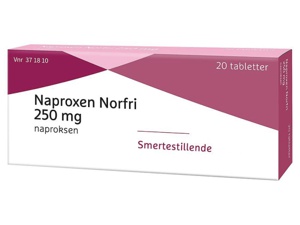 Naproxen Norfri 250 mg tabletter 20 stk produktbilde