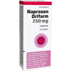 Naproxen Orifarm, tablett 250 mg 20 st