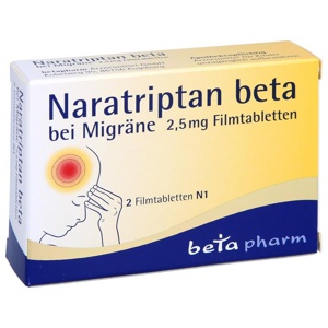 NARATRIPTAN beta bei Migräne 2,5 mg Filmtabletten Produktbild