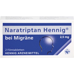 NARATRIPTAN Hennig bei Migräne 2,5 mg Filmtabl. Produktbild