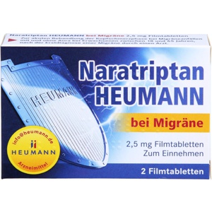 NARATRIPTAN Heumann bei Migräne 2,5 mg Filmtabl. Produktbild