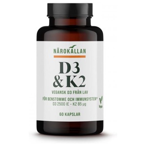 Närokällan D3 + K2 Vegan, 60 kaps produkt bild