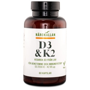 Närokällan D3 + K2 Vegan 60 kapsler produktbillede