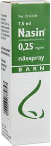 Nasin, nässpray, lösning 0,25 mg/ml 7,5 ml