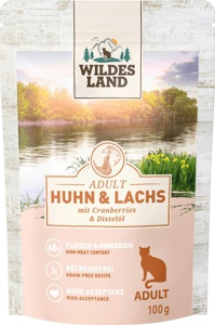 Nassfutter Katze mit Huhn & Lachs, 100 g Produktbild