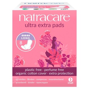 Natracare Ultra Extra Bind Long 8 stk. produktbillede