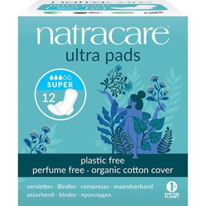 Natracare Binda Ultra Super med vingar Eko 12 st produkt bild
