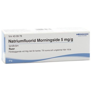 Natriumfluorid Morningside, tandkräm 5 mg/g, 51 gram produkt bild