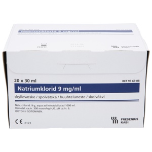 Natriumklorid 9 mg/ml Skyllevæske 20 x 30 ml produktbilde