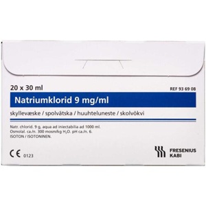Natriumklorid 9mg/ml microspol 20x30 ml produktbillede