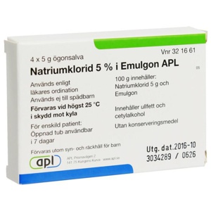 Natriumklorid i Emulgon APL, ögonsalva 5 %, 4 X 5 g produkt bild
