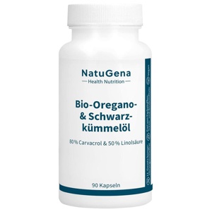 NatuGena Bio-Oregano & Schwarzkümmelöl 90 St Kapseln Produktbild