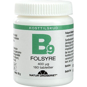 Natur-Drogeriet B9 Folsyre 400 Âµg - 180 tabl. produktbillede