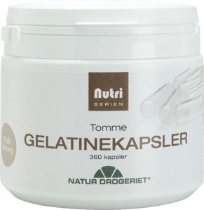 Tomme Gelatine kapsler - 360 stk. produktbillede
