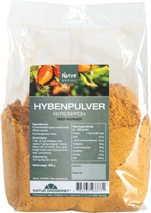 ND Hyben pulver m. kerner fint 500 g. produktbillede