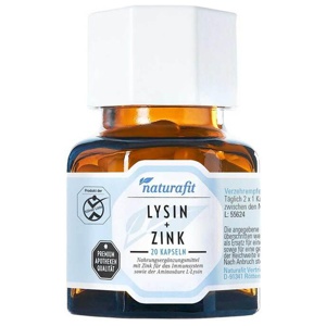 Naturafit Lysin + Zink Kapseln, 20 St Kapseln Produktbild