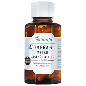 NATURAFIT Omega-3 vegan Algenöl 834 mg Kapseln Produktbild