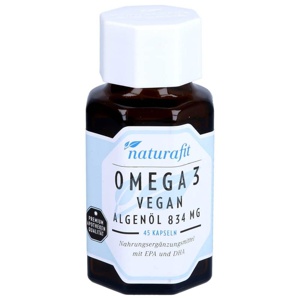 NATURAFIT Omega-3 vegan Algenöl 834 mg Kapseln Produktbild