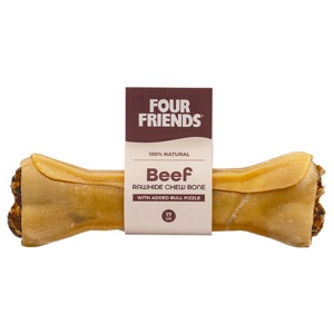 Natural Chews Beef Rawhide Chew Bone with Bull Pizzle till Hund - 17 cm produkt bild