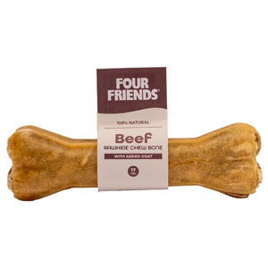 Natural Chews Beef Rawhide Chew Bone with Goat till Hund - 17 cm produkt bild
