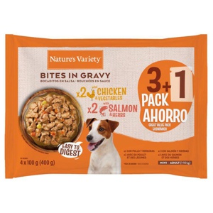 Nature's Variety Bites in Soße Mini Adult 4 x 100 g Produktbild