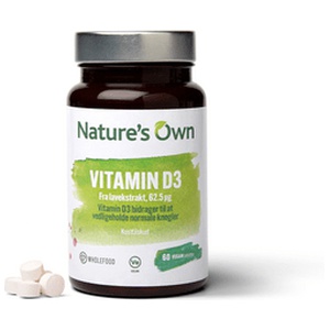 Natures Own Vitamin D3 vegan 60 tab. produktbillede
