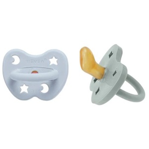 Naturgumminapp - Maya Blue & Thunder Grey 3-36 mån Ortodontisk 2-pack - Hevea produkt bild