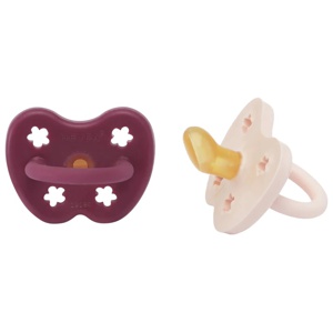 Naturgumminapp - Powder Pink & Rosewood 3-36 mån Ortodontisk 2-pack - Hevea produkt bild
