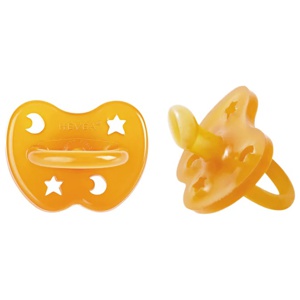 Naturgumminapp - Stjärna & Måne Anatomisk - 0-3 mån 2-pack - Hevea produkt bild