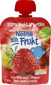 Nestlé Min Frukt Äpple, Banan & Jordgubb 6M 90 g produkt bild