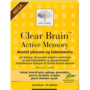 New Nordic Clear Brain Active Memory - 30 tabl. produktbillede